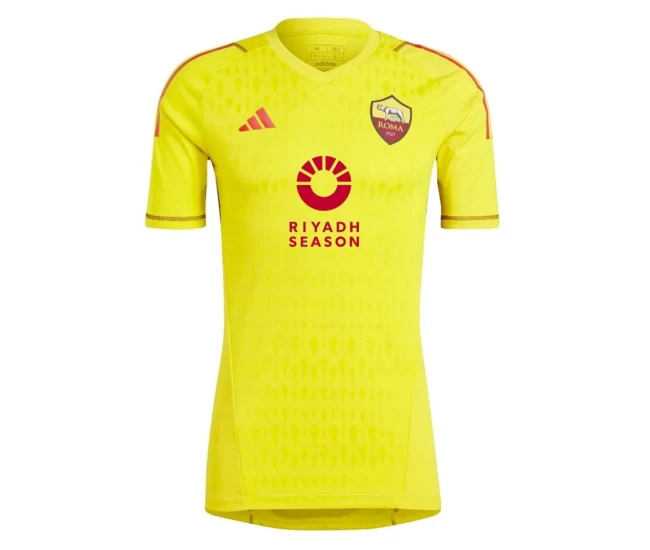 AS Roma Mens Yellow Goalkeeper Soccer Jersey 2023-24